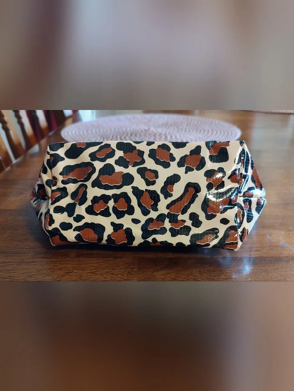 Floral & Leopard Print Cosmetic Pouch - Pink